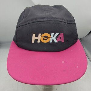 Hoka One One Black Pink Athletic Hat Packable Lightweight Casual Outdoors